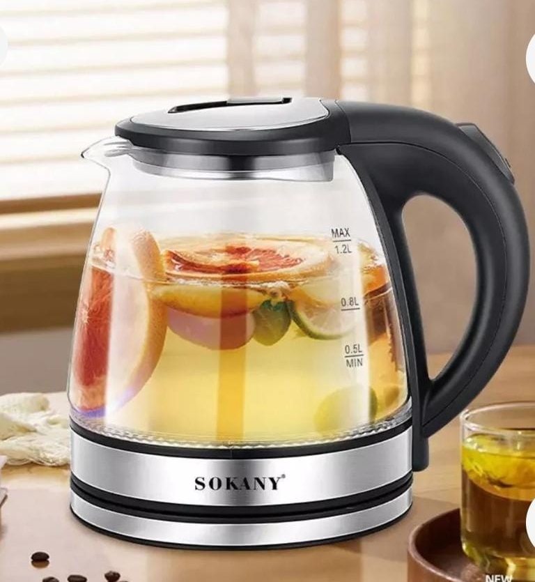 Chaleira Elétrica de Vidro Sokany – 2,0L