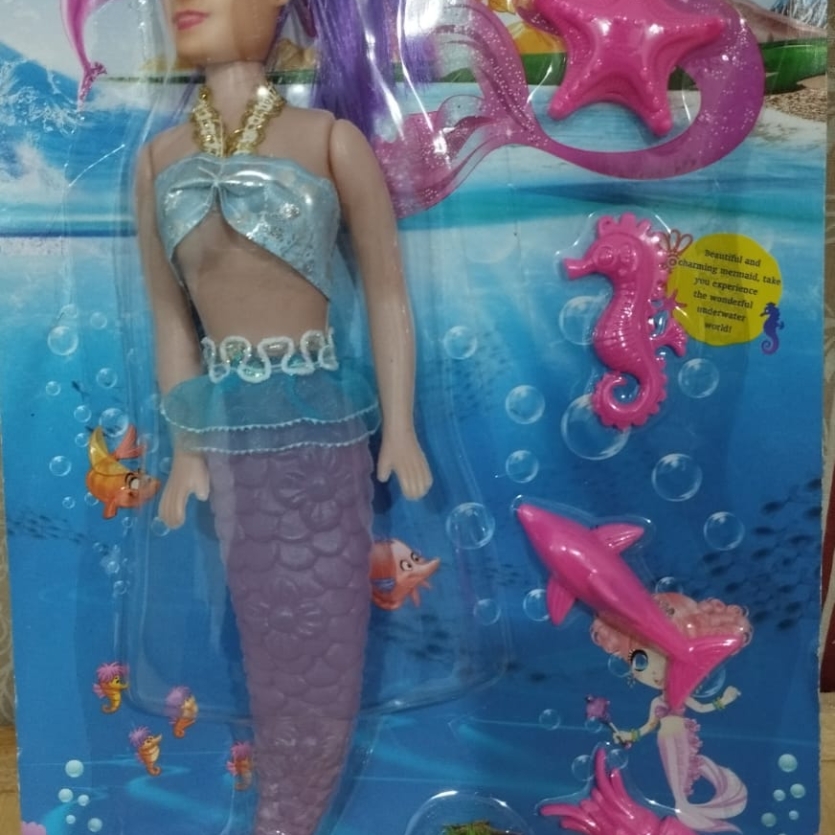 Boneca Sereia Beauty com Acessórios – 6 Peças