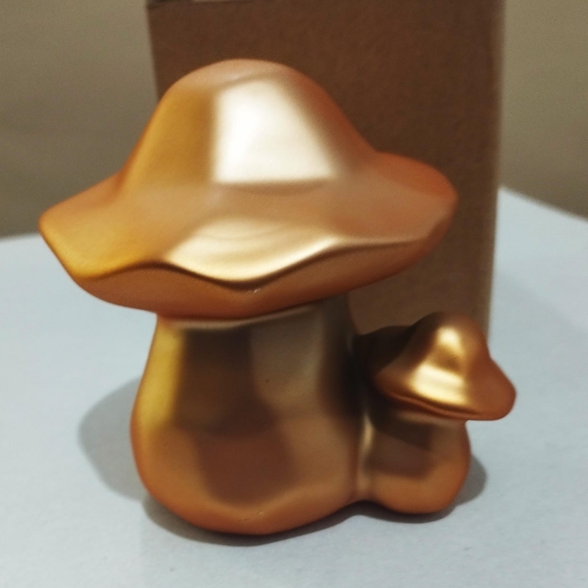 Enfeite Decorativo Cogumelo Dourado