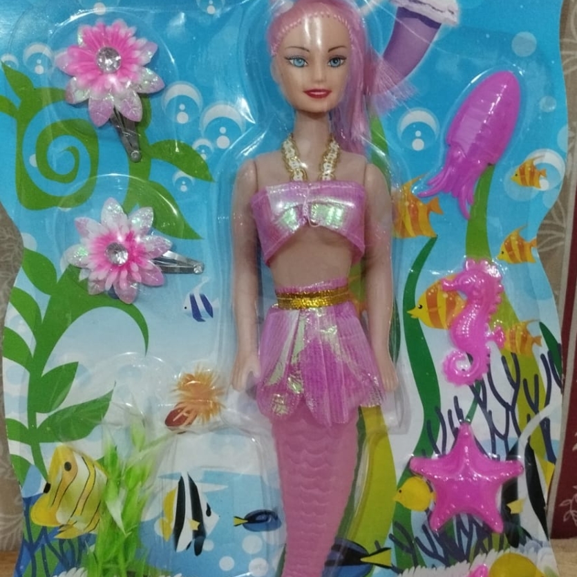 Boneca Sereia Mermaid com Acessórios – Cor Rosa